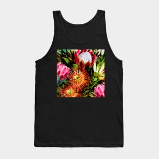 Colourful Protea Flowers in Loose Arrangement Tank Top